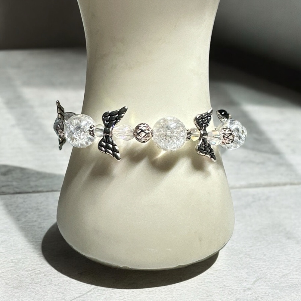 Angels in Glass Crackle Bracelet with extension